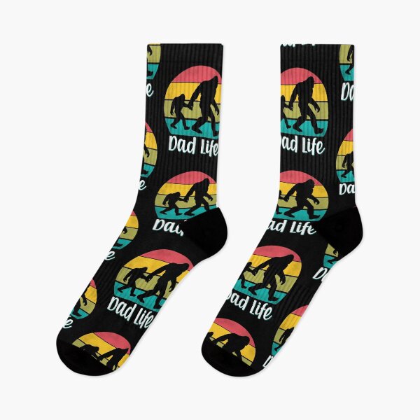 Item preview, Dad Father Daddy Retro Bigfoot Sasquatch Sunset Matching Fun designed and sold by FlorenciaBliss.