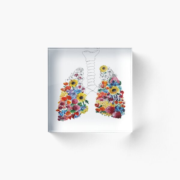Floral Lungs Acrylic Block
