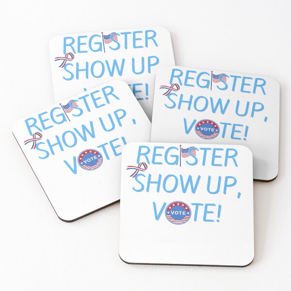 Item preview, register show up vote blue letters classic shirt | register show up vote blue letters sticker designed and sold by sugarcube1999.
