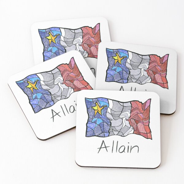 Item preview, Acadian Flag pastel liquid mosaic Allain  - Drapeau acadien mosaïque liquide pastel vitrail Allain designed and sold by ColoursOfFrance.