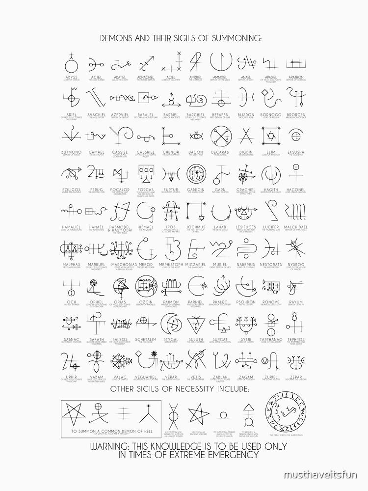 "Demons & their Sigils" T-shirt by musthaveitsfun | Redbubble