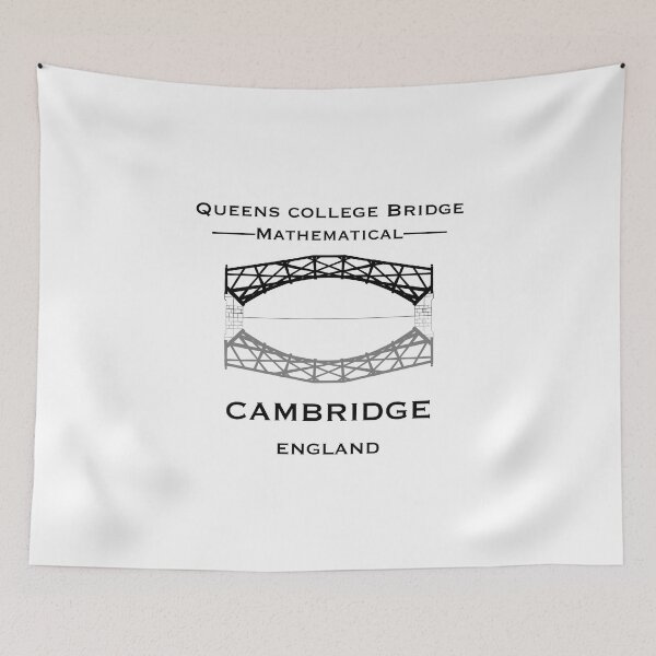 Item preview, Cambridge Queens College Mathematical bridge in Black Ink with a White background  designed and sold by Elizabeth-Banks.