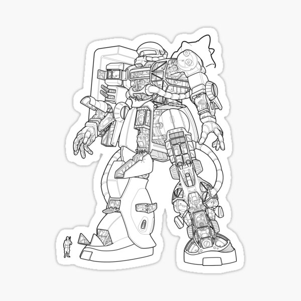 Zaku II Outline Sticker