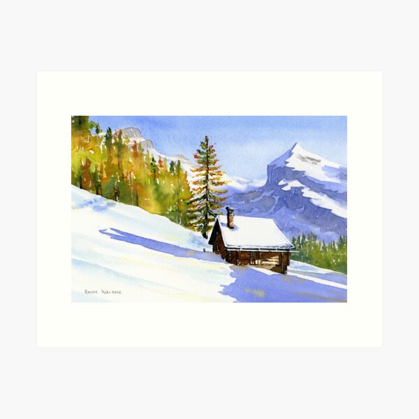 Swiss mountain chalet Art Print