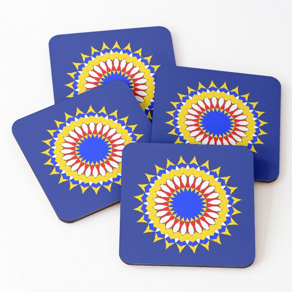 Item preview, Sun and Mandala Shape in Primary Colors designed and sold by SeaChangeDesign.