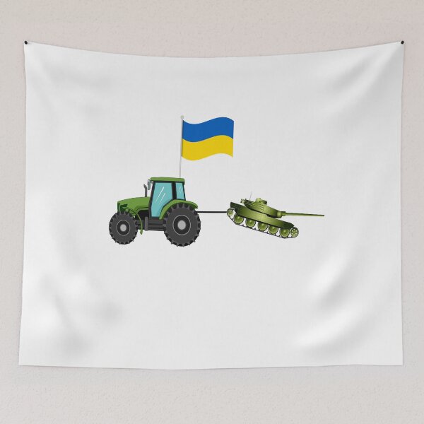 Item preview, Ukrainian Farmer Towing Russian Tank I I Stand With Ukraine  designed and sold by Mariano ⭐⭐⭐⭐⭐.