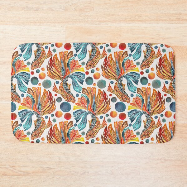 Item preview, Siamese Fighting Fish – Orange & Blue designed and sold by Cat Coquillette.