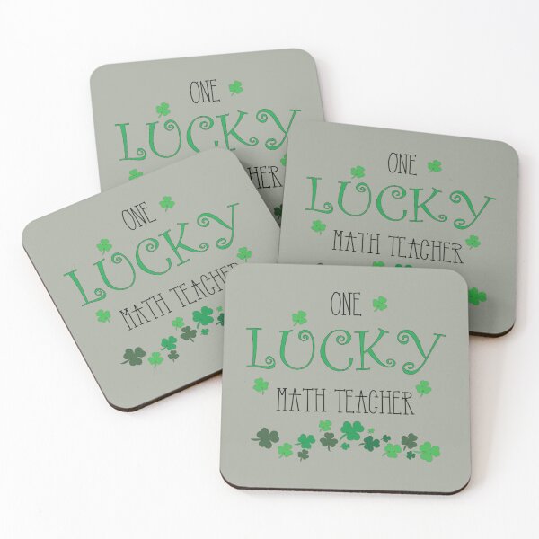 Item preview, One Lucky Math Teacher  Clovers  Funny Quotes  (2) designed and sold by Uyleesdesign.
