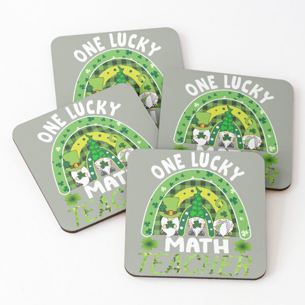 Aperçu de l'œuvre Un professeur de mathématiques chanceux Rainbow St Patrick's Day créée et vendue par Uyleesdesign.