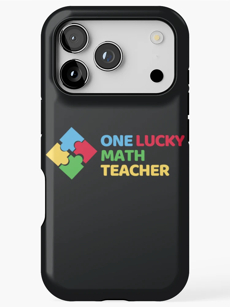Thumbnail 1 of 4, iPhone Case, One Lucky Math Teacher Sticker Sticker, Gift For Teacher Sticker Sticker, Math Lover Sticker Sticker designed and sold by Uyleesdesign.