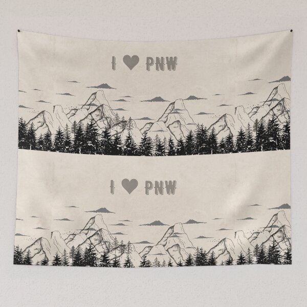 Aperçu de l'œuvre I ♥️ PACIFIC NORTHWEST Mountain Design. créée et vendue par ForscarlettPub.