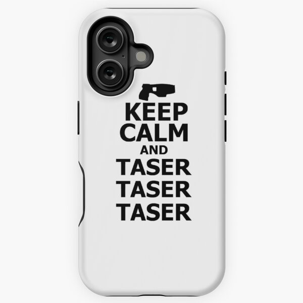 Vista previa del artículo con la obra «Mantener la calma y Taser Taser Taser», diseñado y vendido por YonymiLokyan.