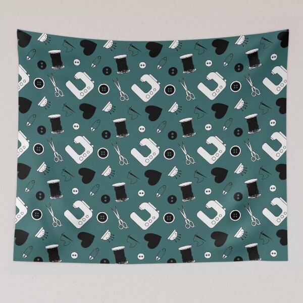 Item preview, Sewing Is Fun Teal Background designed and sold by Liz Wisdom.