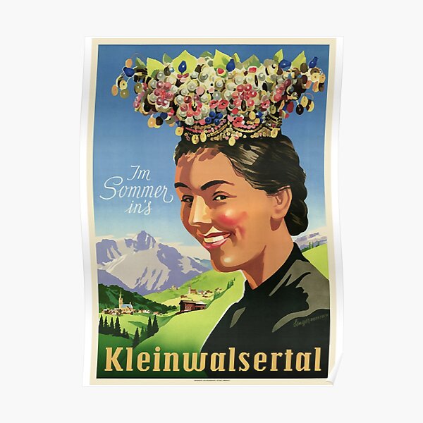 Allgäu & Kleinwalsertal Germany Vintage Oceanliner Travel Art Poster 