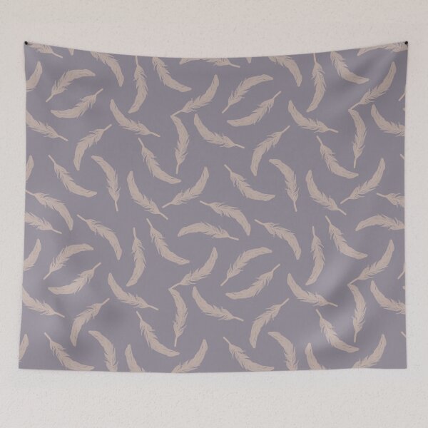 Aperçu de l'œuvre Floating Feathers - Khaki on Purple créée et vendue par Jasrese.