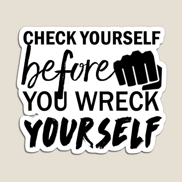 "Check Yourself Before You Wreck Yourself - Callie Torres Quote" Magnet ...