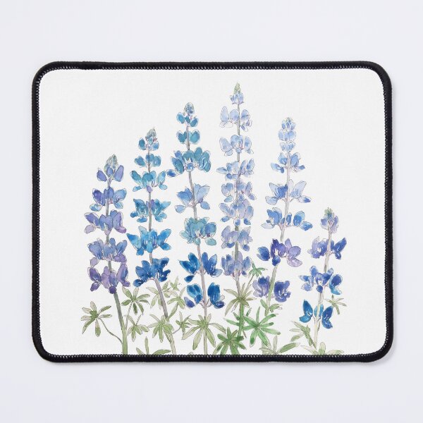 Item preview, hand painted blue and purple lupin flowers watercolor  designed and sold by ColorandColor.