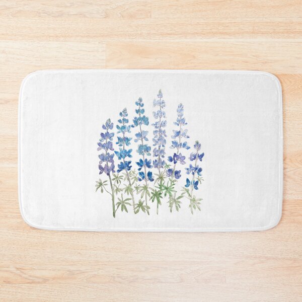 Item preview, hand painted blue and purple lupin flowers watercolor  designed and sold by ColorandColor.