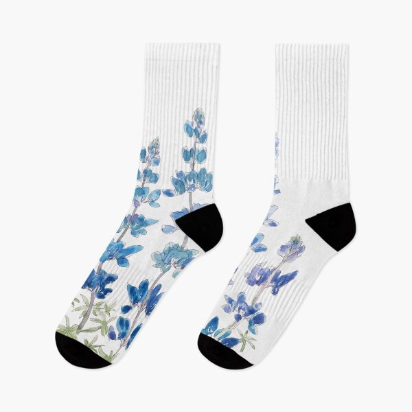 Item preview, hand painted blue and purple lupin flowers watercolor  designed and sold by ColorandColor.