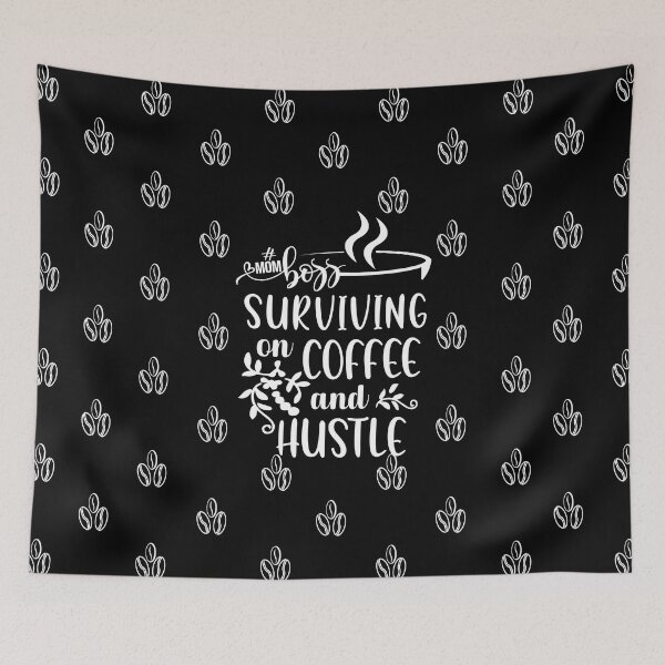 Item preview, Mom Boss Surviving on Coffee and Hustle Funny Quote designed and sold by iketo90.