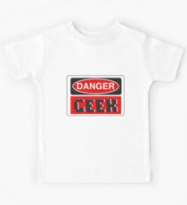 Danger Geek Sign Kids Tee