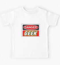 Danger Geek Sign Kids Tee
