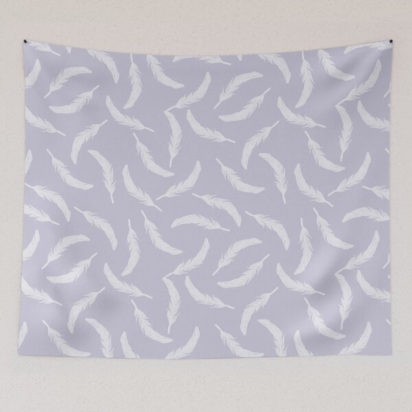 Item preview, Floating Feathers - White on Lilac designed and sold by Jasrese.