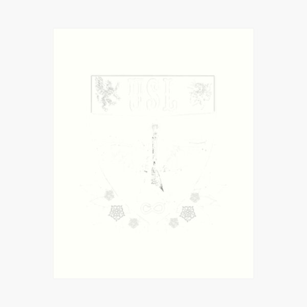 Urban Sex Legends Flying V Crest (white on dark)  Art Print