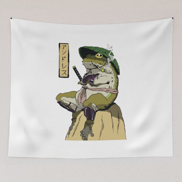 Item preview, Music Retro Samurai Frog Gifts Music Fans designed and sold by BoHermiston234.