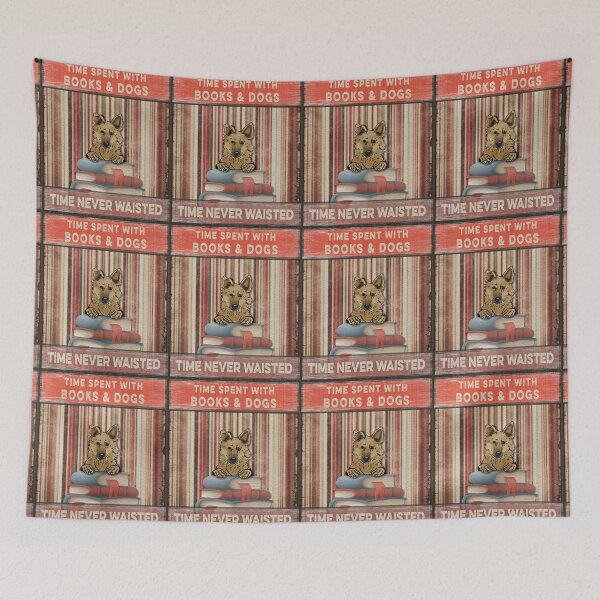 Item preview, Time Spent With Books And Dogs Time Never Waisted Basque Shepherd cute designed and sold by Cuddlythopia.