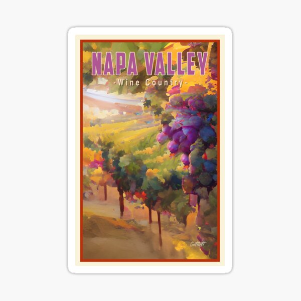 Artikel-Vorschau von Kalifornien Reise Wein Weinberg Napa Valley, designt und verkauft von CattlettArt.