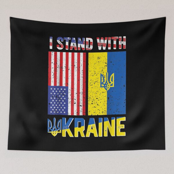 Item preview, I Stand With Ukraine Support Ukrainian American Usa Flag  designed and sold by doriaali.