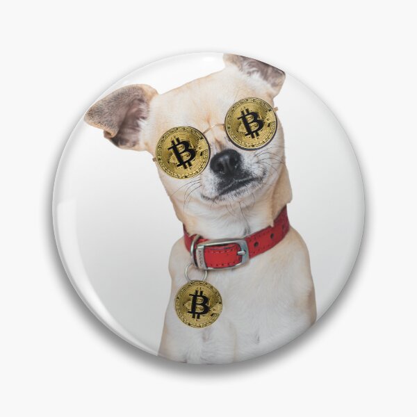 Item preview, bitcoin puppy wearing bitcoin glasses and dog tag  designed and sold by Miss Sparkle.