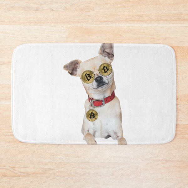 Item preview, bitcoin puppy wearing bitcoin glasses and dog tag  designed and sold by Miss Sparkle.
