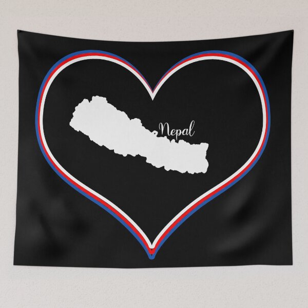 Item preview, Black heart map Nepal designed and sold by Astralia.