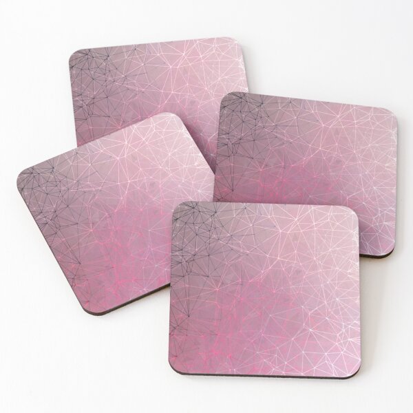 Item preview, fractal geometric line pattern abstract art in pink designed and sold by Mrvell.