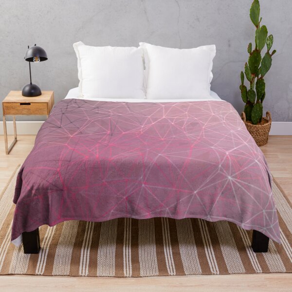 Item preview, fractal geometric line pattern abstract art in pink designed and sold by Mrvell.