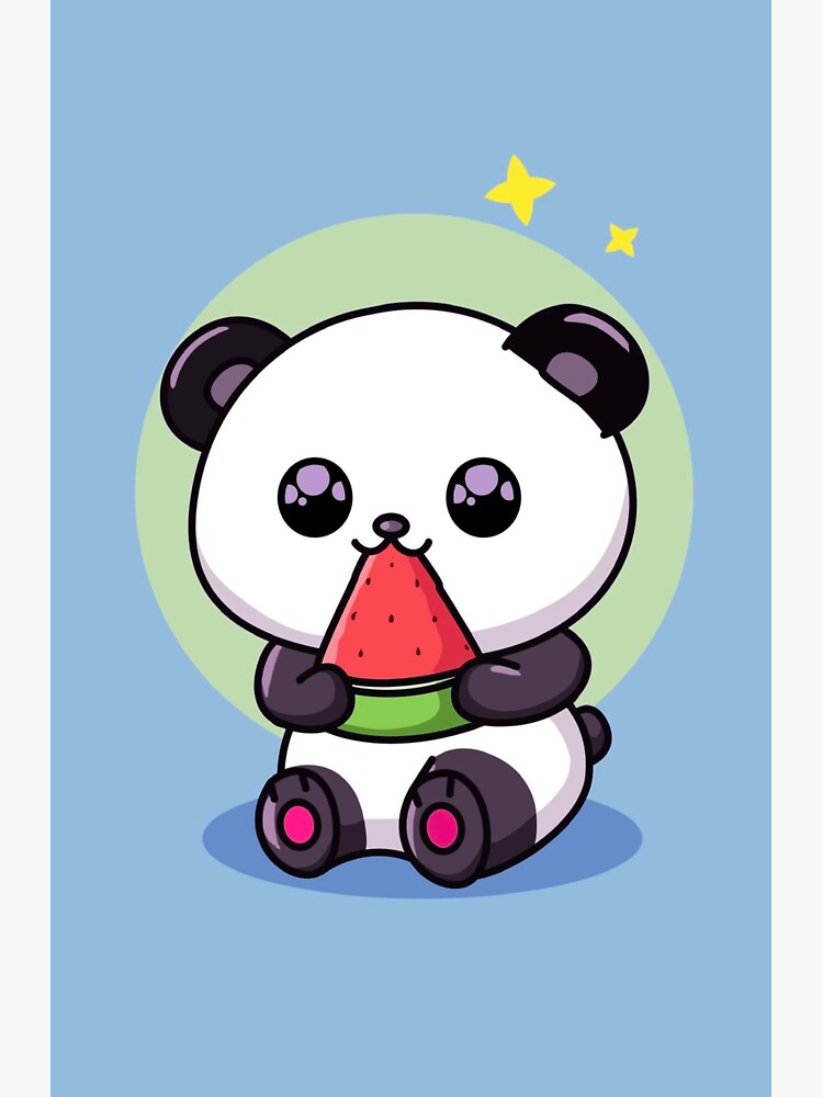 Cute Panda Eating Watermelon Sticker For Sale By Mcm Design Redbubble