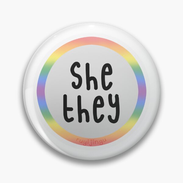 Item preview, Pronoun Badge - She / They designed and sold by ruyijingu.