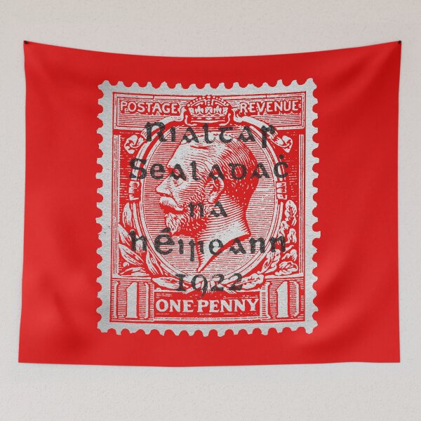Aperçu de l'œuvre Timbre-poste britannique vintage Surimpression irlandaise One Penny créée et vendue par gobantsaoir.