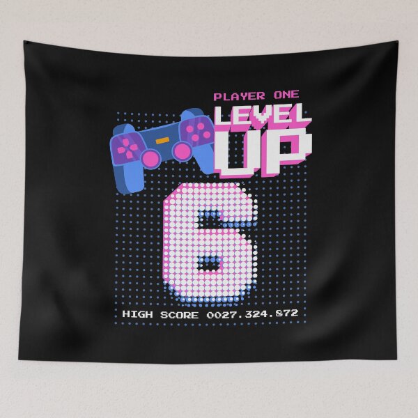 Item preview, Player One Level Up 6 designed and sold by patternprint1.