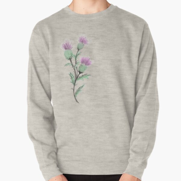 Watercolor Thistle Pullover Sweatshirt