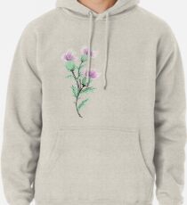 Watercolor Thistle Pullover Hoodie