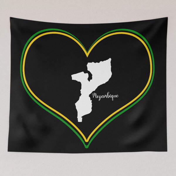 Item preview, Black heart map Mozambique designed and sold by Astralia.