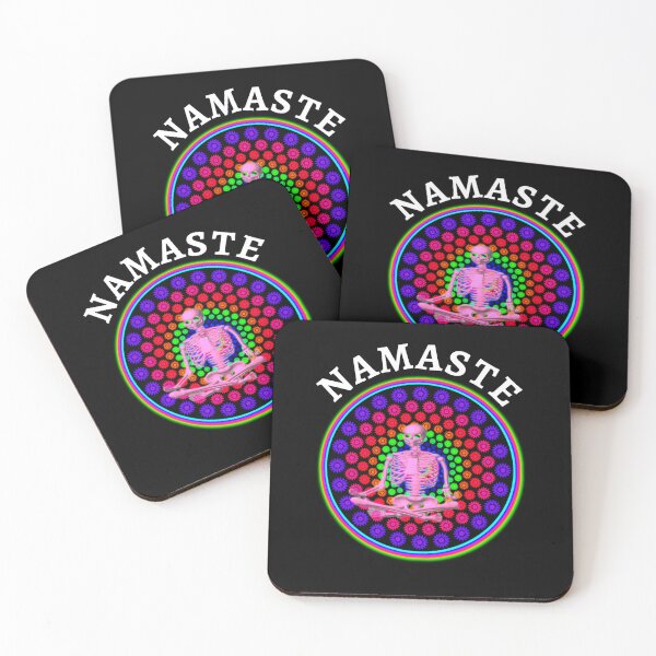 Item preview, Colorful Pop Art Meditating Skeleton  designed and sold by WoodburyLake.