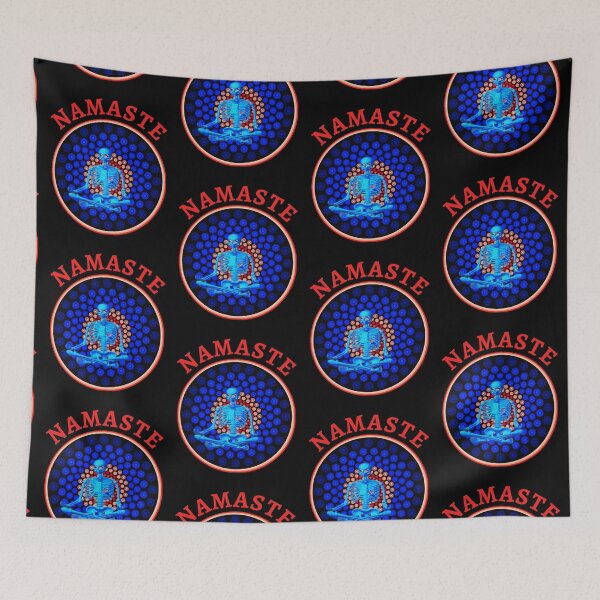 Item preview, Colorful Pop Art Meditating Skeleton  designed and sold by WoodburyLake.