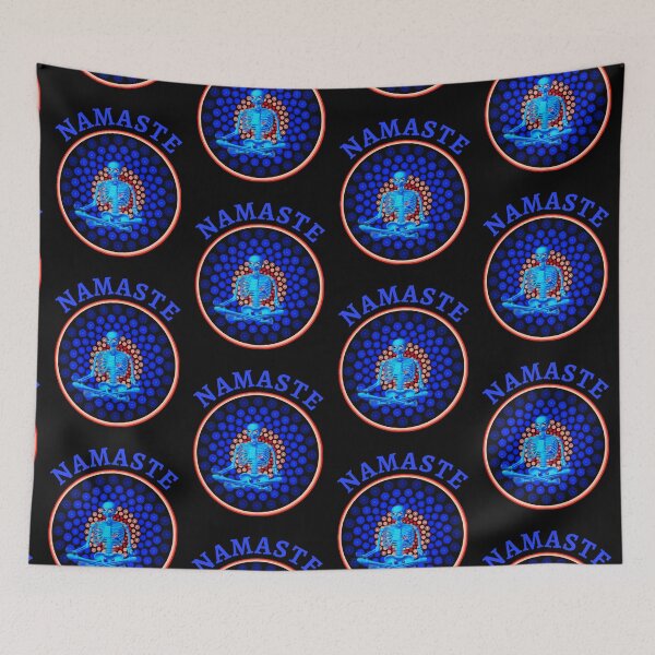 Item preview, Colorful Pop Art Meditating Skeleton  designed and sold by WoodburyLake.
