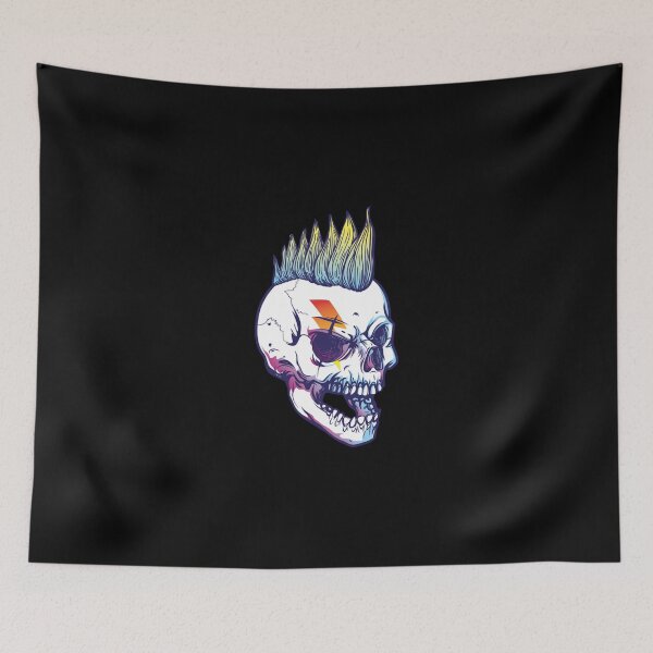 Item preview, Skull With Mohawk Pullover Hoodie designed and sold by rikazr6sr1.