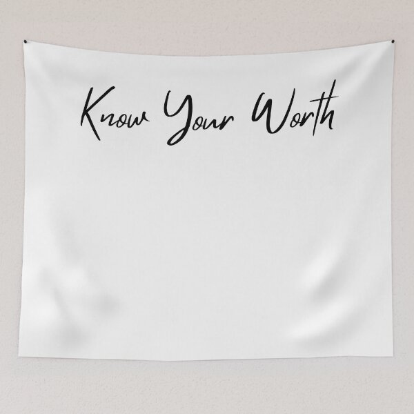 Item preview, Know Your Worth. Beautiful Calligraphy Self Empowerment Quote. designed and sold by That Cheeky Tee.
