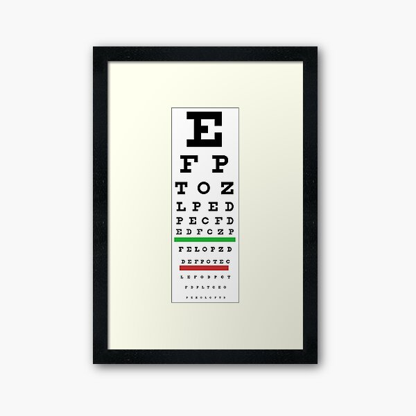 Snellen Eye Chart Print Lettering Typography Custom Eye Chart Baby